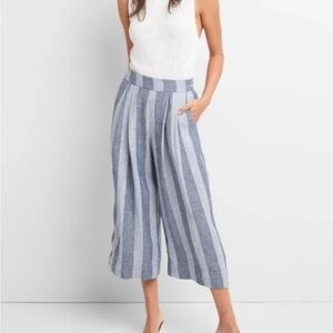 Gap linen blue striped Culottes